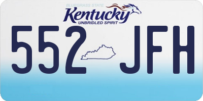 KY license plate 552JFH