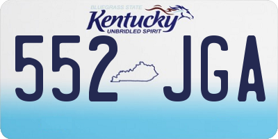 KY license plate 552JGA