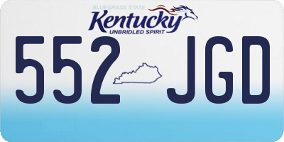 KY license plate 552JGD