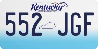 KY license plate 552JGF