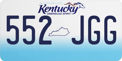 KY license plate 552JGG