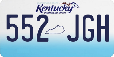 KY license plate 552JGH