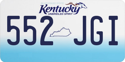 KY license plate 552JGI
