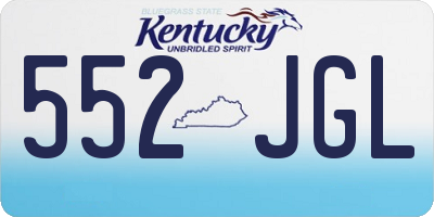 KY license plate 552JGL