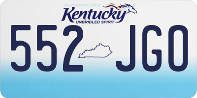 KY license plate 552JGO