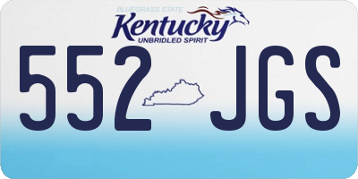 KY license plate 552JGS