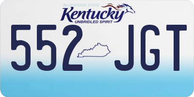 KY license plate 552JGT