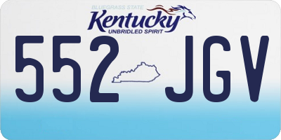 KY license plate 552JGV
