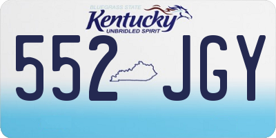KY license plate 552JGY
