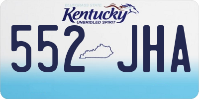 KY license plate 552JHA