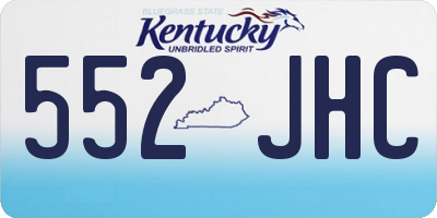 KY license plate 552JHC