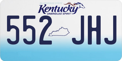 KY license plate 552JHJ