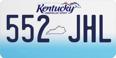 KY license plate 552JHL