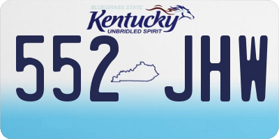 KY license plate 552JHW
