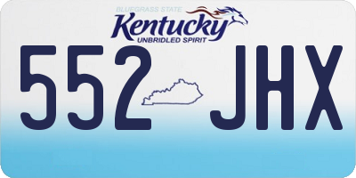 KY license plate 552JHX