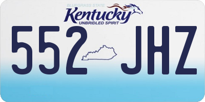 KY license plate 552JHZ