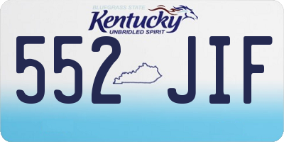 KY license plate 552JIF