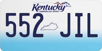 KY license plate 552JIL