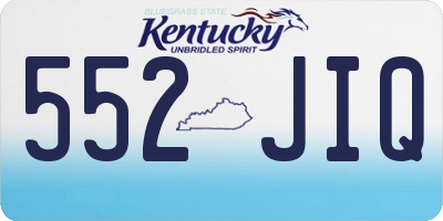 KY license plate 552JIQ