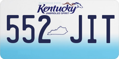 KY license plate 552JIT