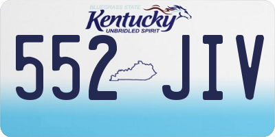 KY license plate 552JIV