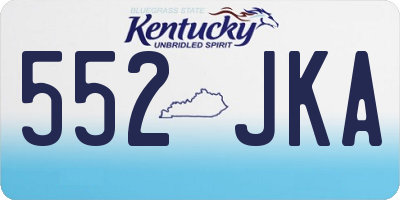KY license plate 552JKA