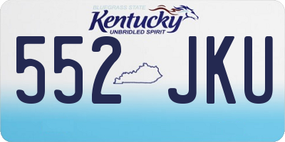 KY license plate 552JKU