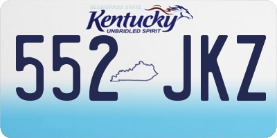 KY license plate 552JKZ