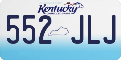KY license plate 552JLJ