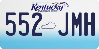 KY license plate 552JMH