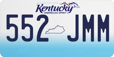 KY license plate 552JMM