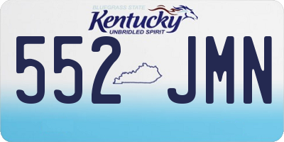 KY license plate 552JMN