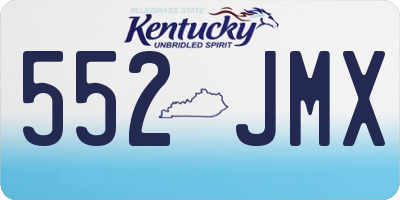 KY license plate 552JMX