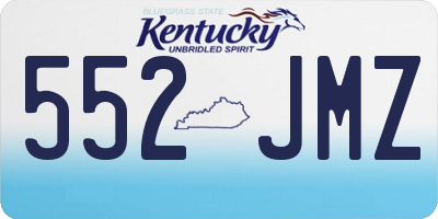 KY license plate 552JMZ