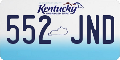 KY license plate 552JND