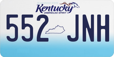 KY license plate 552JNH