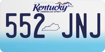 KY license plate 552JNJ