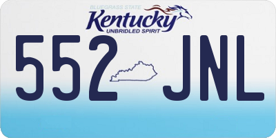 KY license plate 552JNL