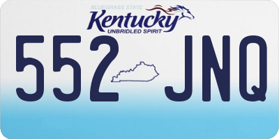 KY license plate 552JNQ