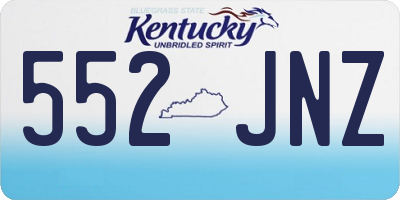 KY license plate 552JNZ