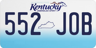 KY license plate 552JOB