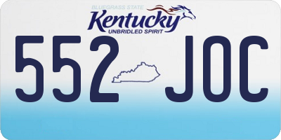 KY license plate 552JOC