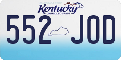 KY license plate 552JOD
