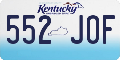 KY license plate 552JOF