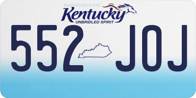 KY license plate 552JOJ