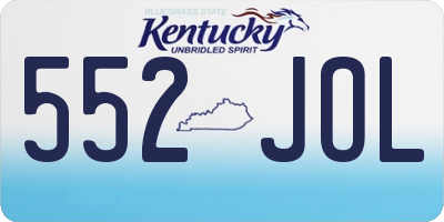 KY license plate 552JOL