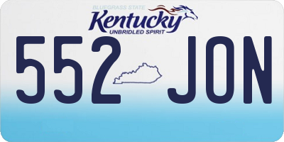 KY license plate 552JON