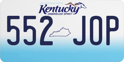 KY license plate 552JOP