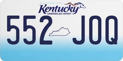 KY license plate 552JOQ