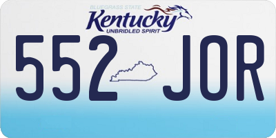 KY license plate 552JOR